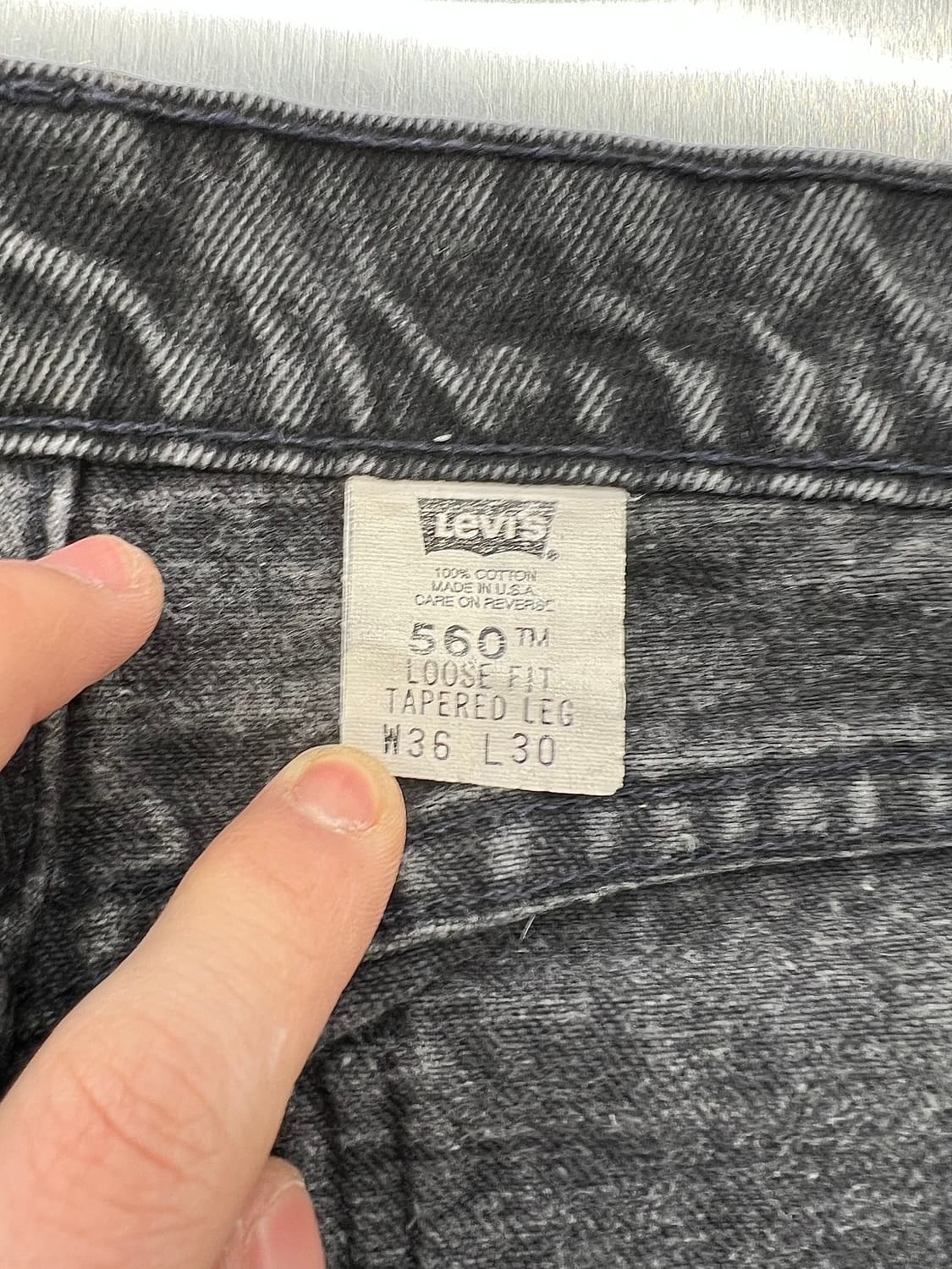 리바이스 560 가먼트 워시 릴렉스 오렌지 탭 데님 팬츠 상품이미지7