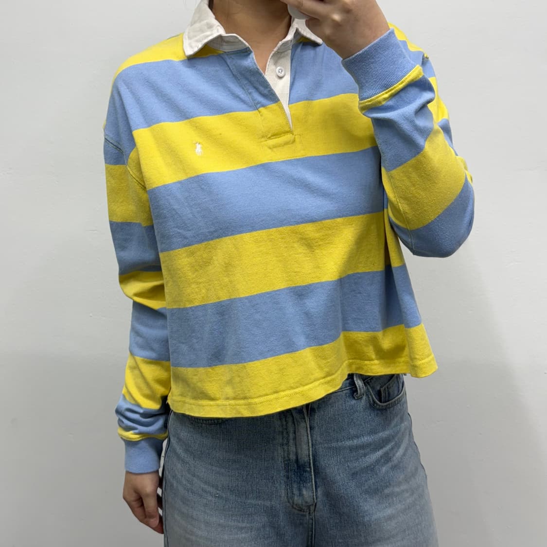 [S] 폴로 단가라 크롭 티셔츠 상품이미지2