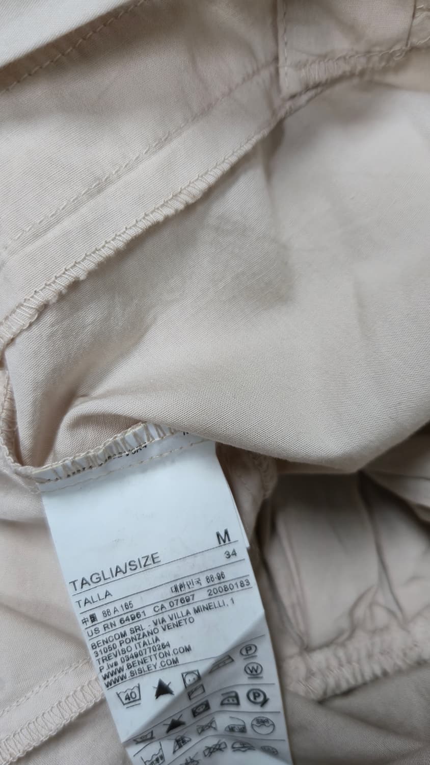 베네통 핀턱 롱 원피스 M 라이트 베이지 나시 뷔스티에 플레어 상품이미지8