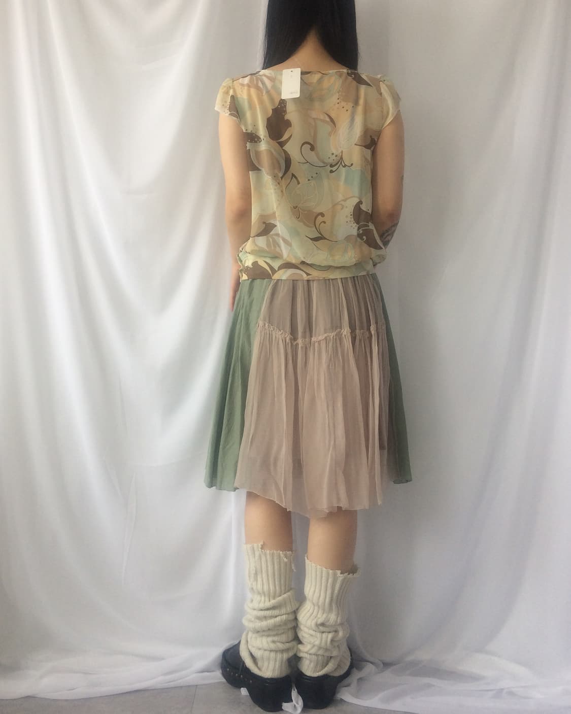 Back frill point midi skirt 상품이미지7
