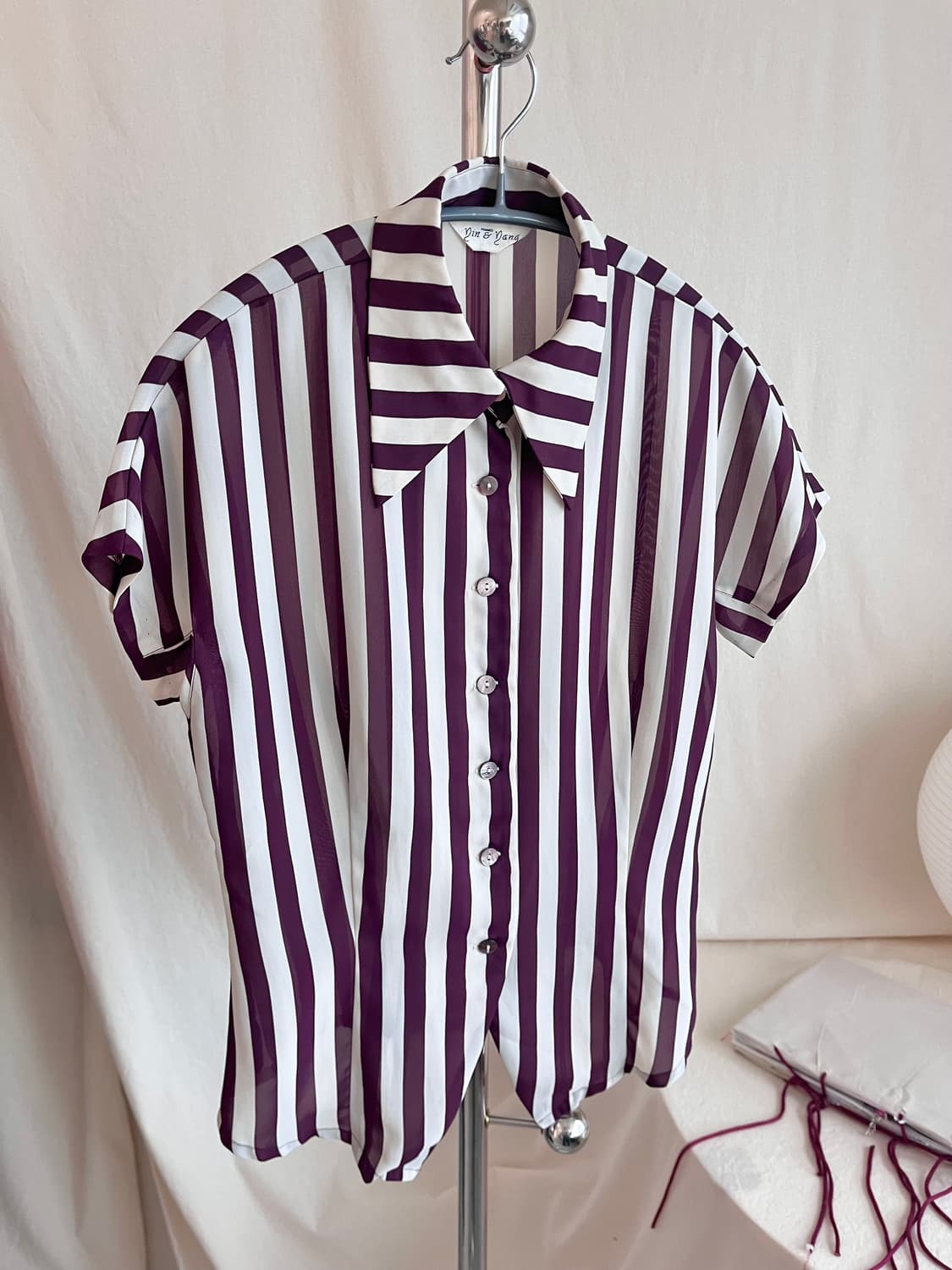 Striped Half Shirt 🍷 상품이미지4
