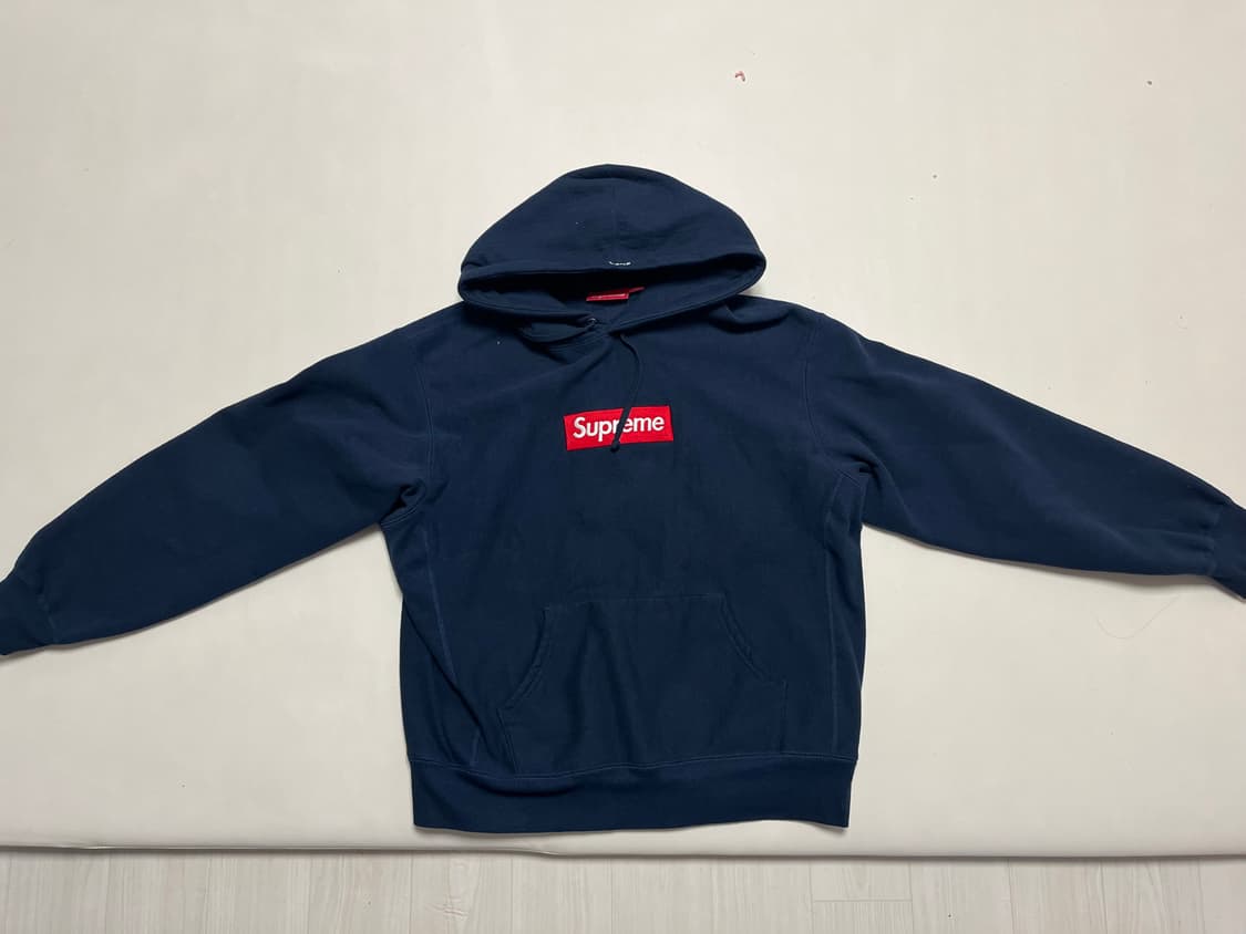 24FW 슈프림 박스 로고 후드 네이비 s hi 상품이미지3