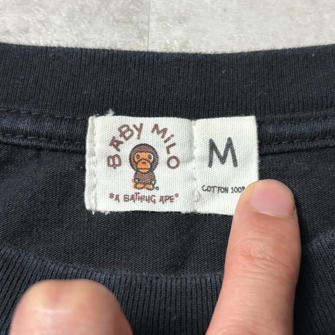  베이프 베이비 마일로 듀얼 캐릭터 롱슬리브 티셔츠 블랙 상품이미지9