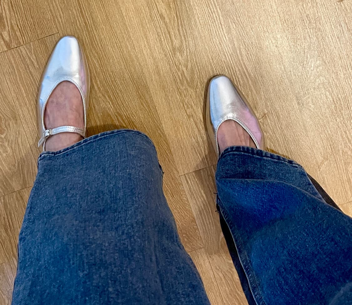 실버 메리제인 플랫 245 사이즈 /실착1회 거의 새 제품 상품이미지7