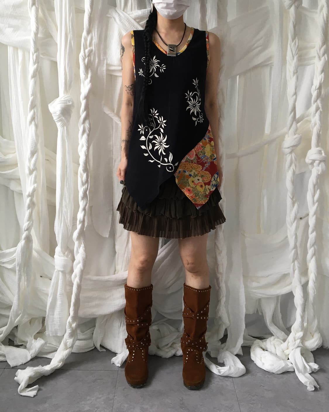 Oriental mood unbalanced printing sleeve 상품이미지1