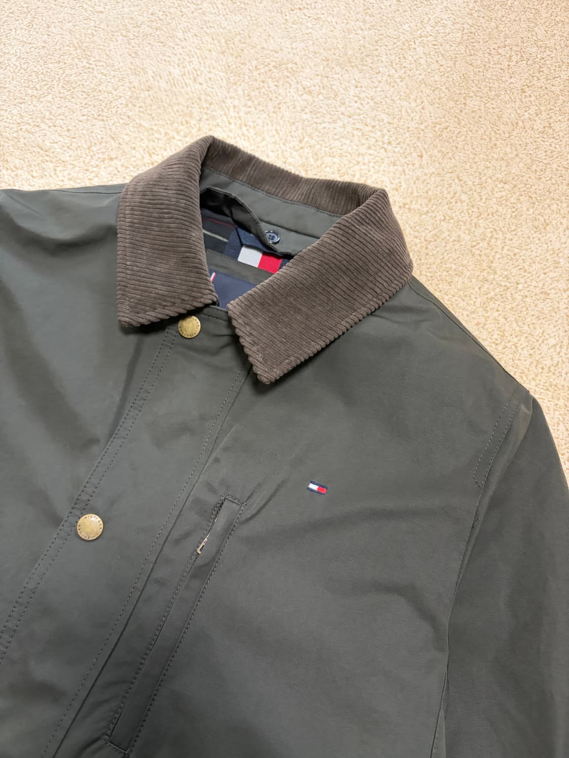 S) 타미힐피거 바버자켓 올리브 바버맛 상품이미지2