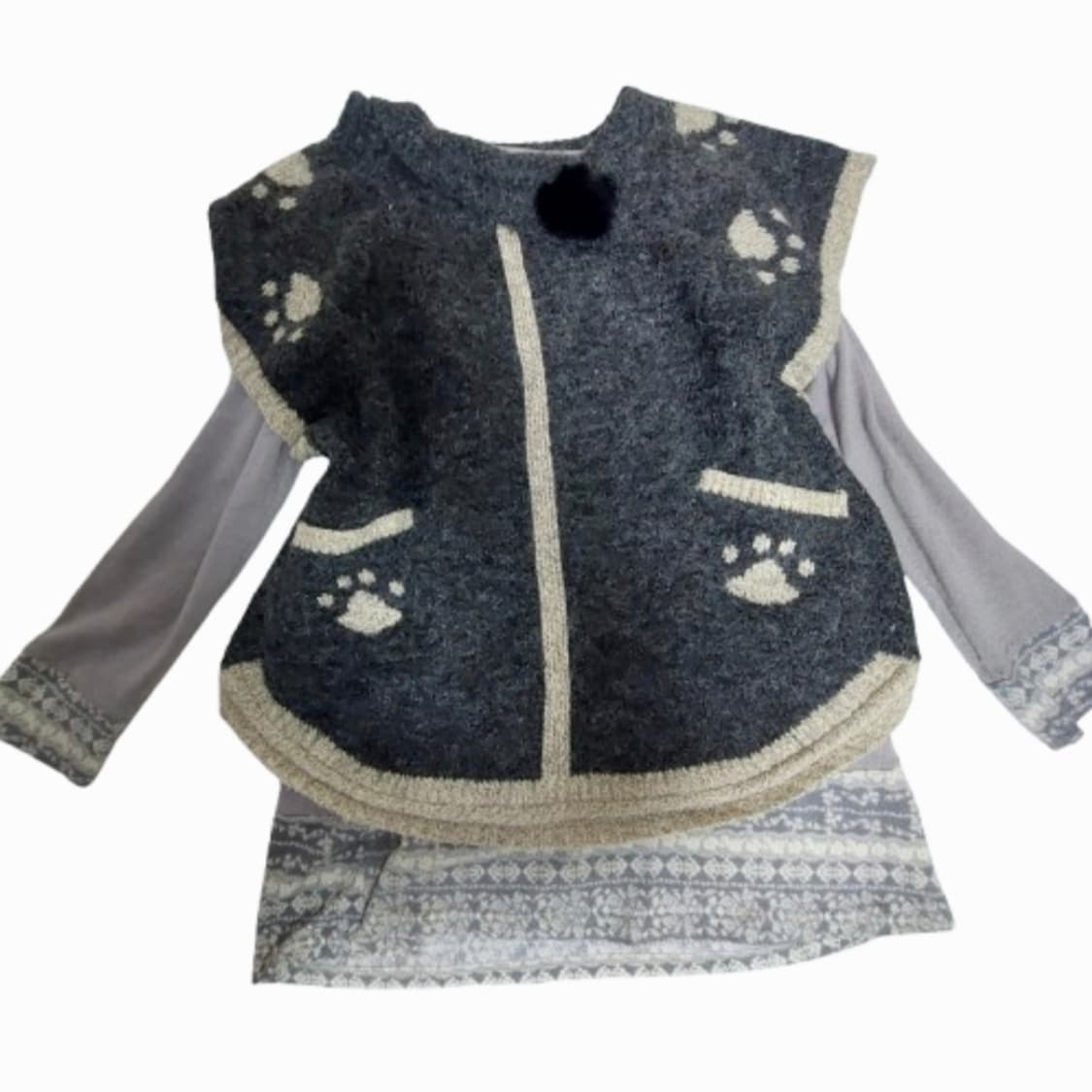 🐾모리걸 스즈코 너드 상의 코디세트 고양이 니트🐾 상품이미지1