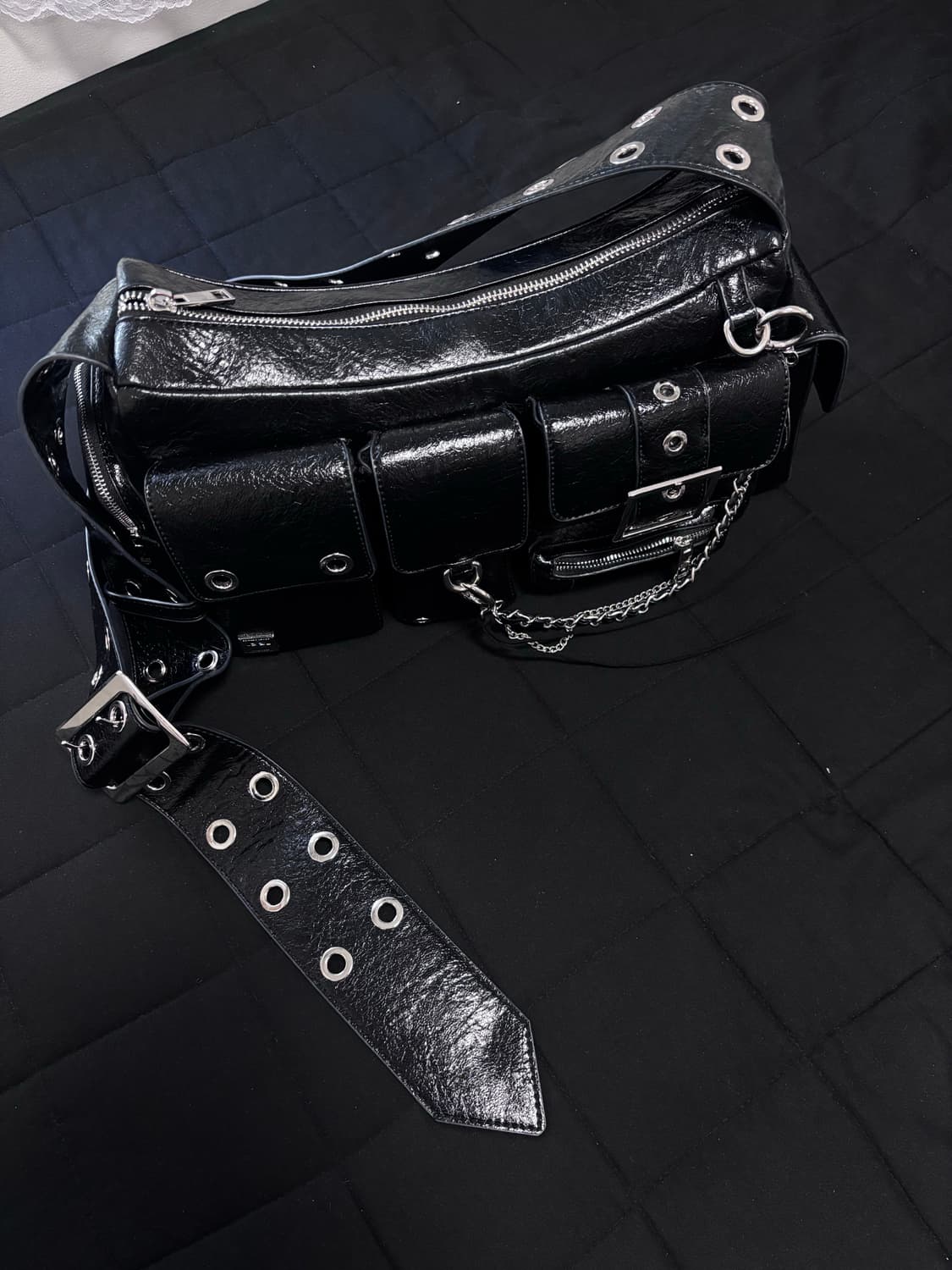 블랙 퍼플 포트리스 백 블랙 숄더백 상품이미지2