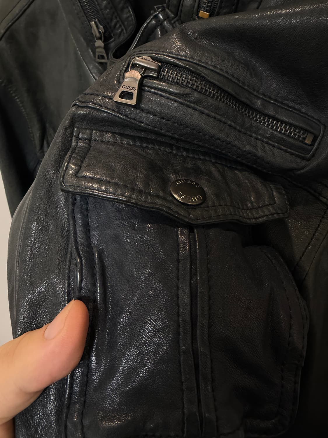 (XL) Guess 게스 락시크 양가죽 자켓 상품이미지7