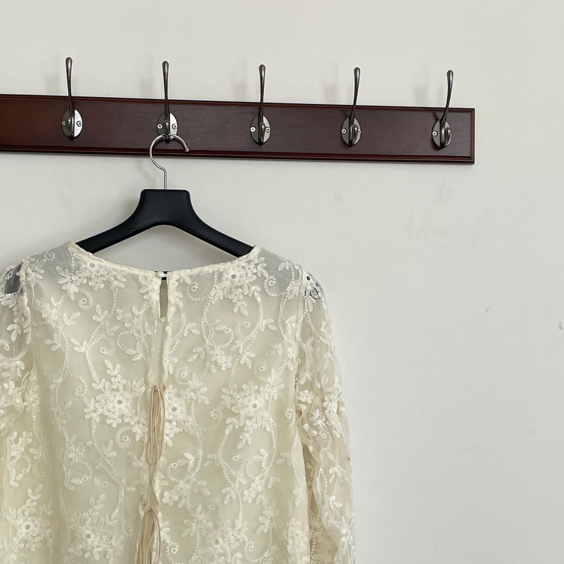 재팬 빈티지 풀 레이스 암 & 백 오픈 아일렛 디테일 블라우스 상품이미지6