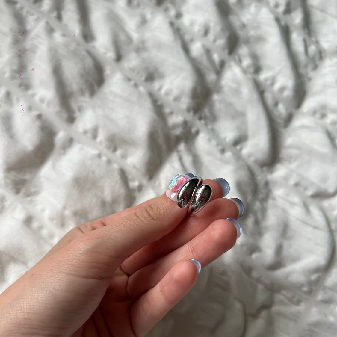 실버 드롭 라인 반지 상품이미지1