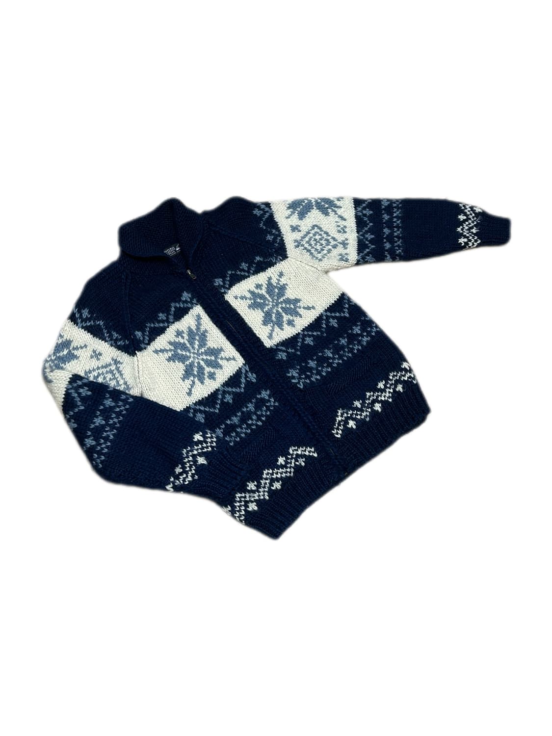 재팬 네이비 아이보리 노르딕 코위찬 헤비 집업 자켓 상품이미지2