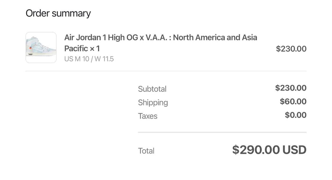 조던1 vaa 버질 아블로 오프화이트 알래스카 상품이미지1