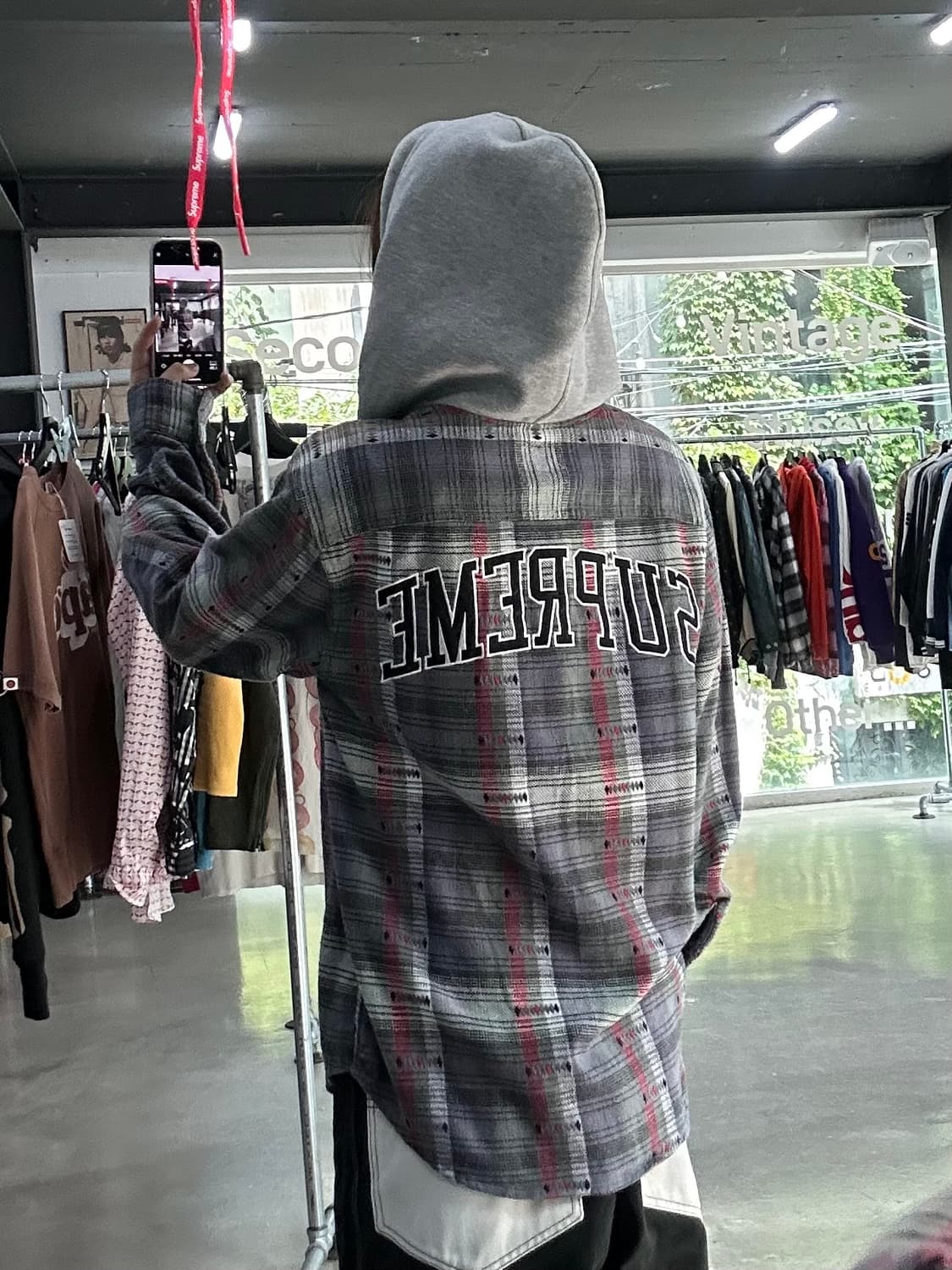 슈프림 Jacquard Flannel 후디드 셔츠 상품이미지1