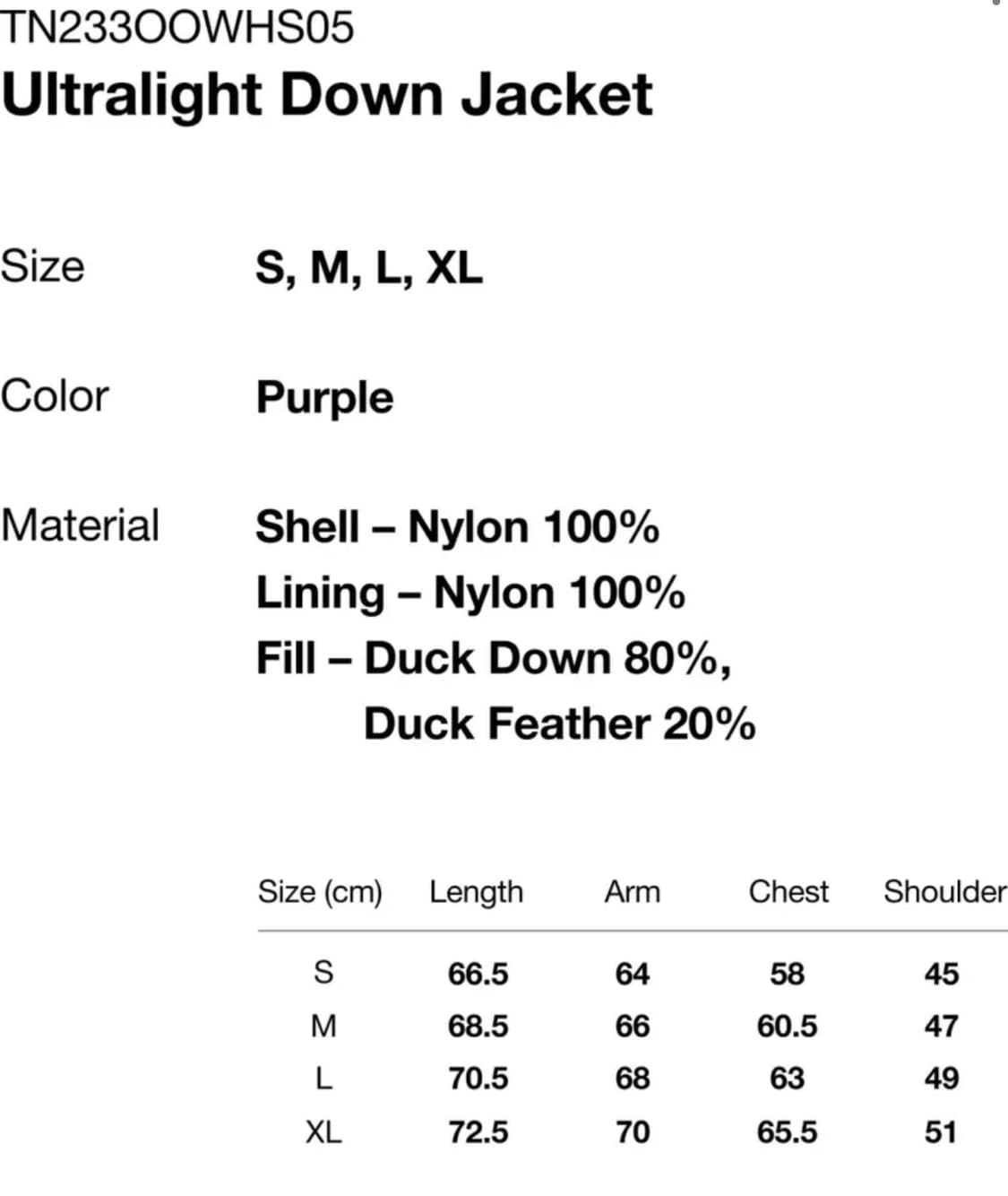 [L]디스이즈네버댓 경량패딩 울트라라이트 퍼플 상품이미지3