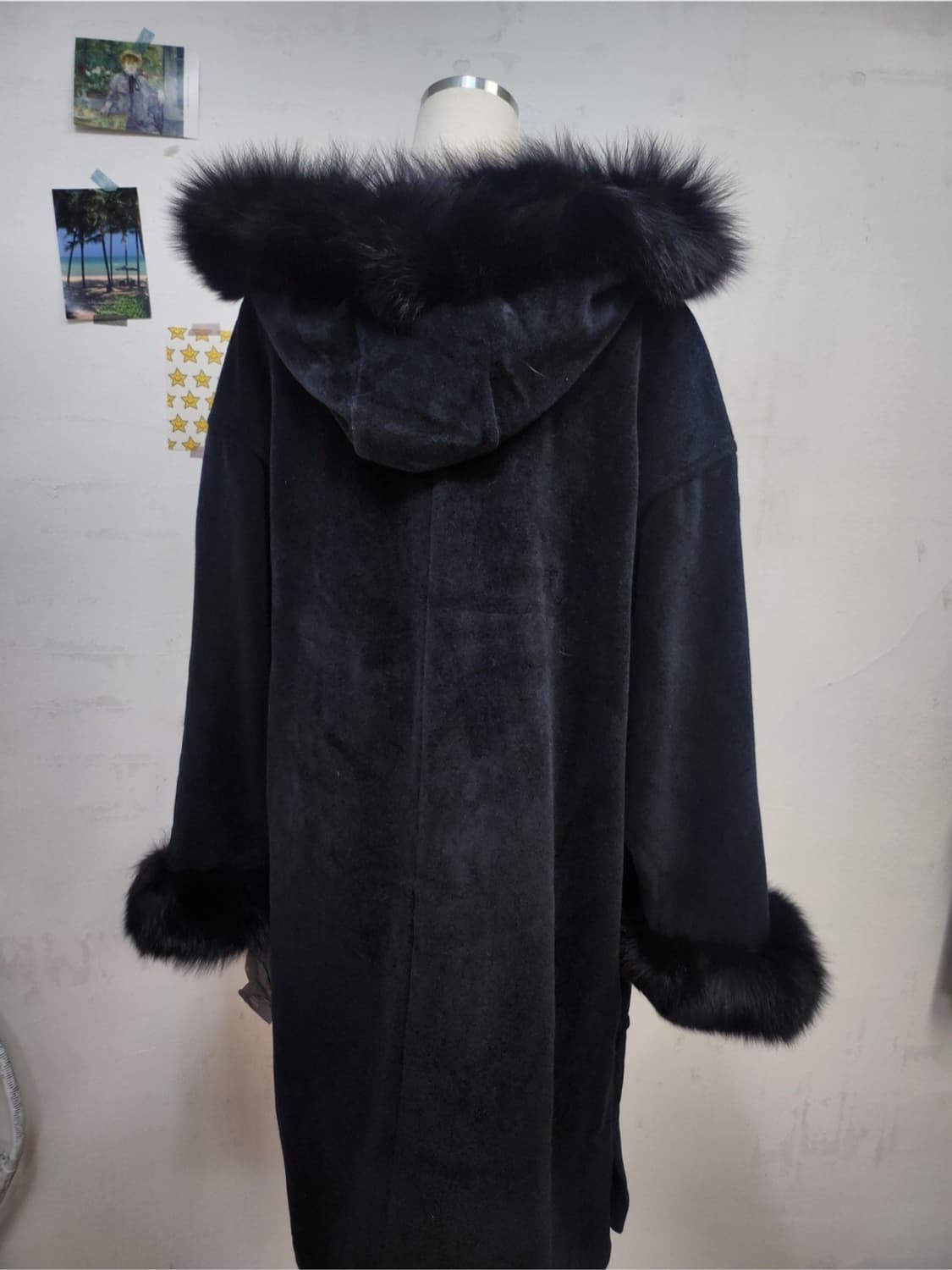 택있는새상품 울100ÉcrancioneSOLEN 블루폭스 퍼 후드 코트  상품이미지7