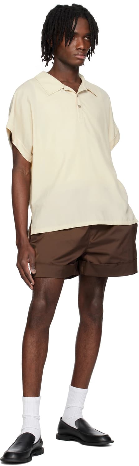 [할인] 렉토 25SS 돌먼 슬리브리스 폴로 셔츠 라이트 베이지 상품이미지4