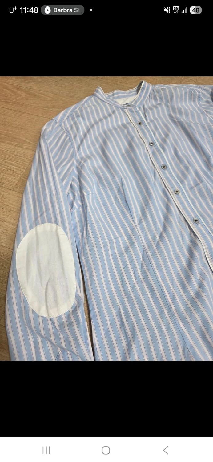 자라 여성 헨리넥 스트라이프 셔츠 S 상품이미지4