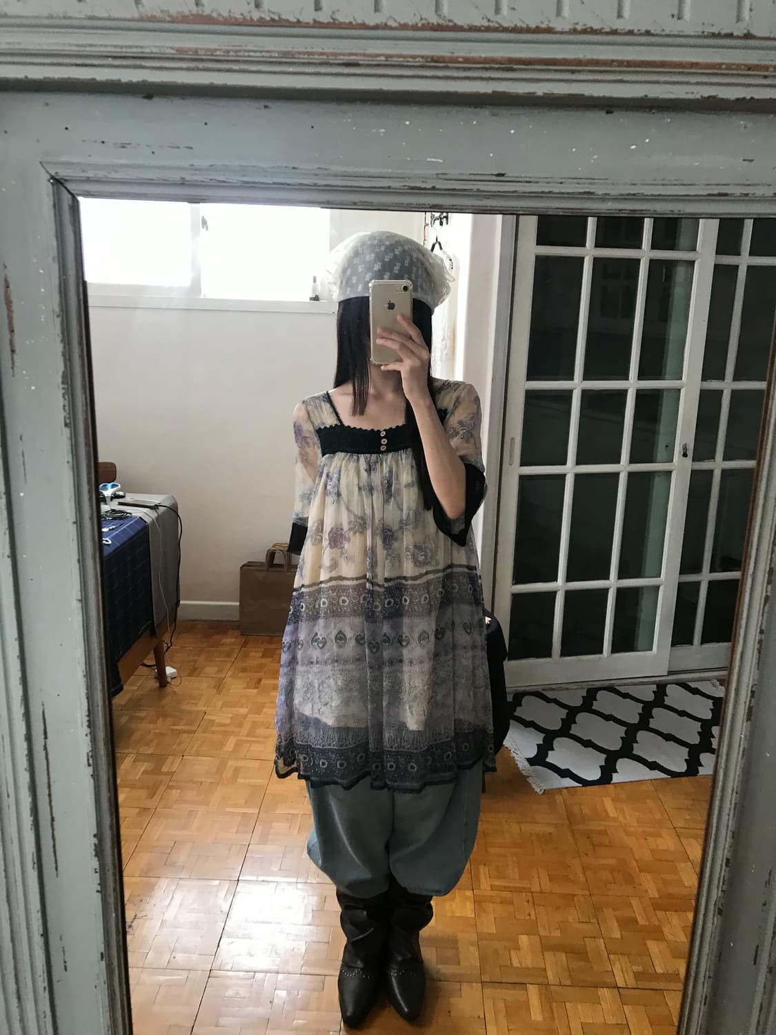 vintage pattern blouse 상품이미지1