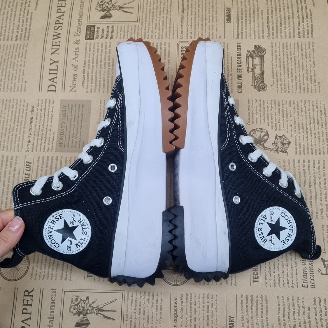 컨버스 런스타 하이크 블랙 플랫폼 스니커즈235 상품이미지5