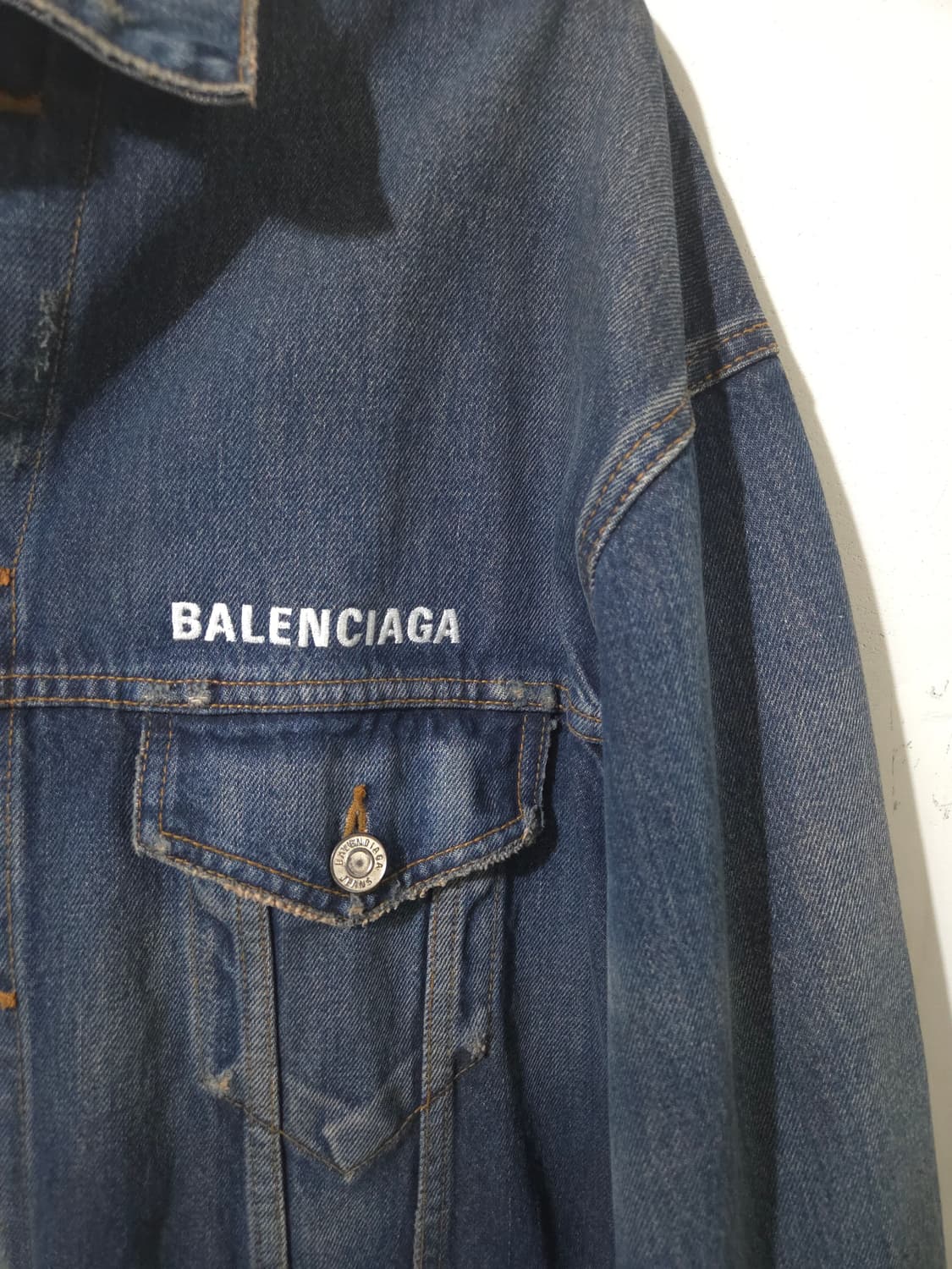 발렌시아가 백로고 데님 청자켈 34Size 상품이미지4