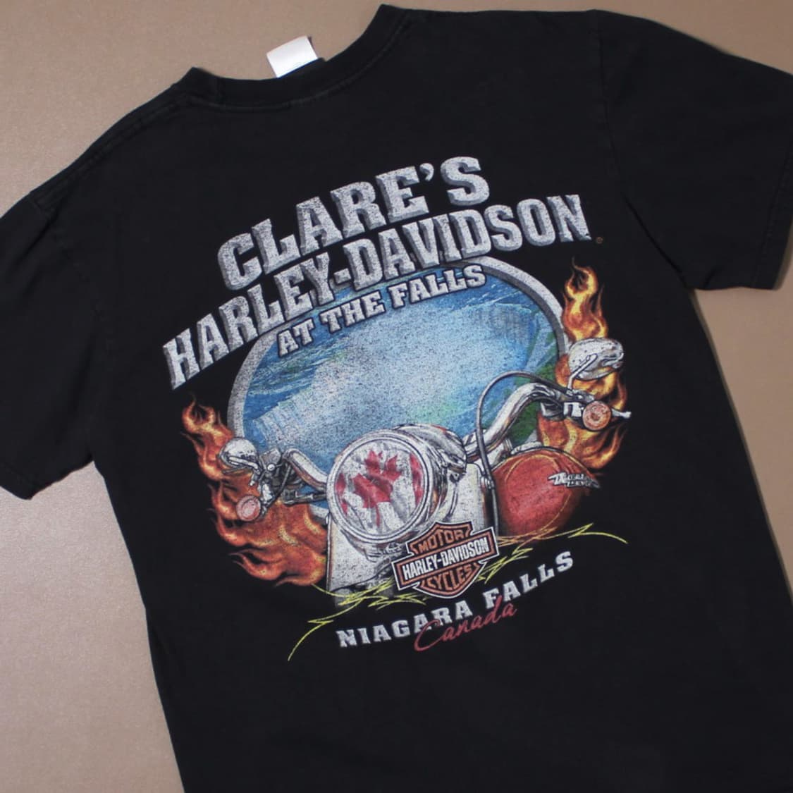 00's Harley-Davidson 나이아가라 불꽃 늑대 반팔  상품이미지3