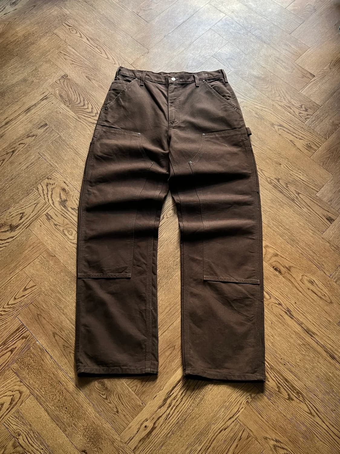 [32]칼하트 USA 다크브라운 더블니 캔버스 워크팬츠 상품이미지1