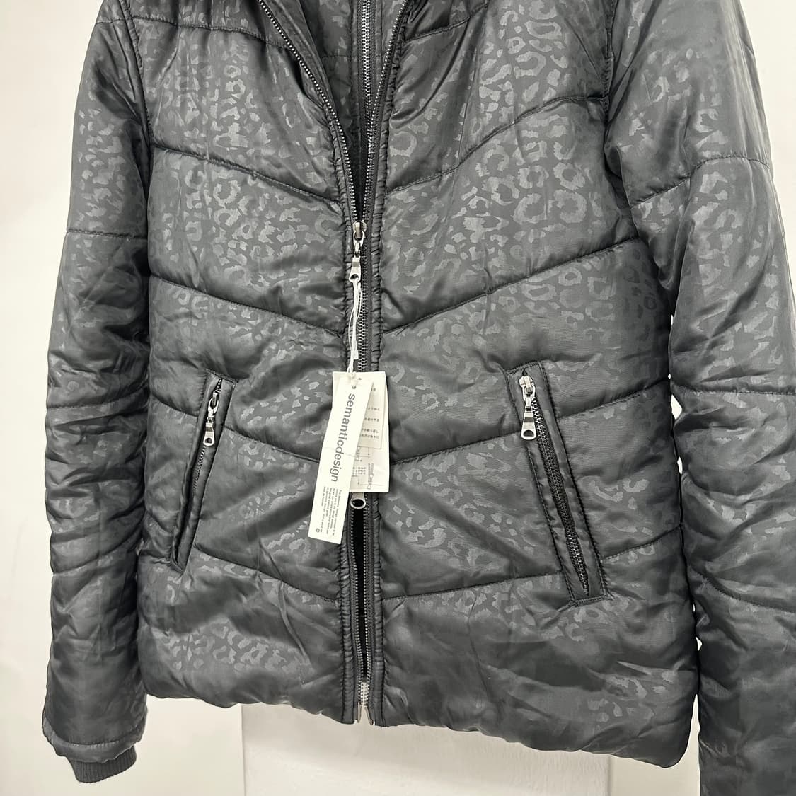 Semantic design leopard fur down jacket 상품이미지6