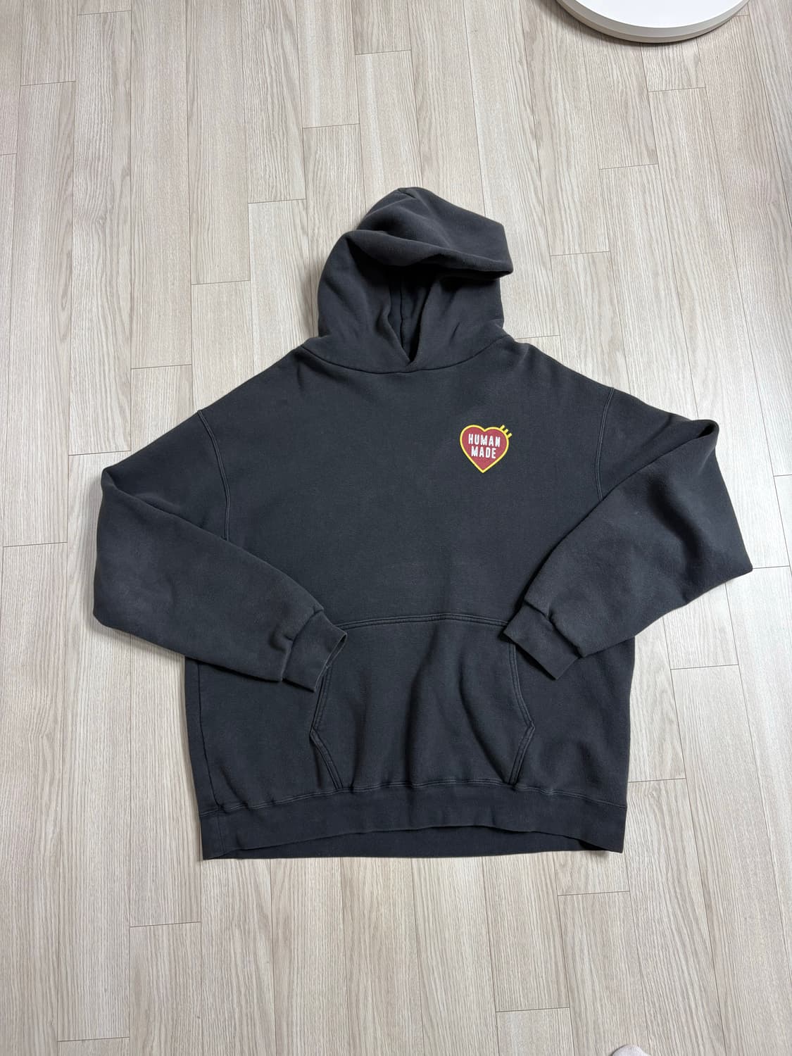 휴먼메이드 하트 로고 후드티 차콜 XL사이즈 상품이미지1