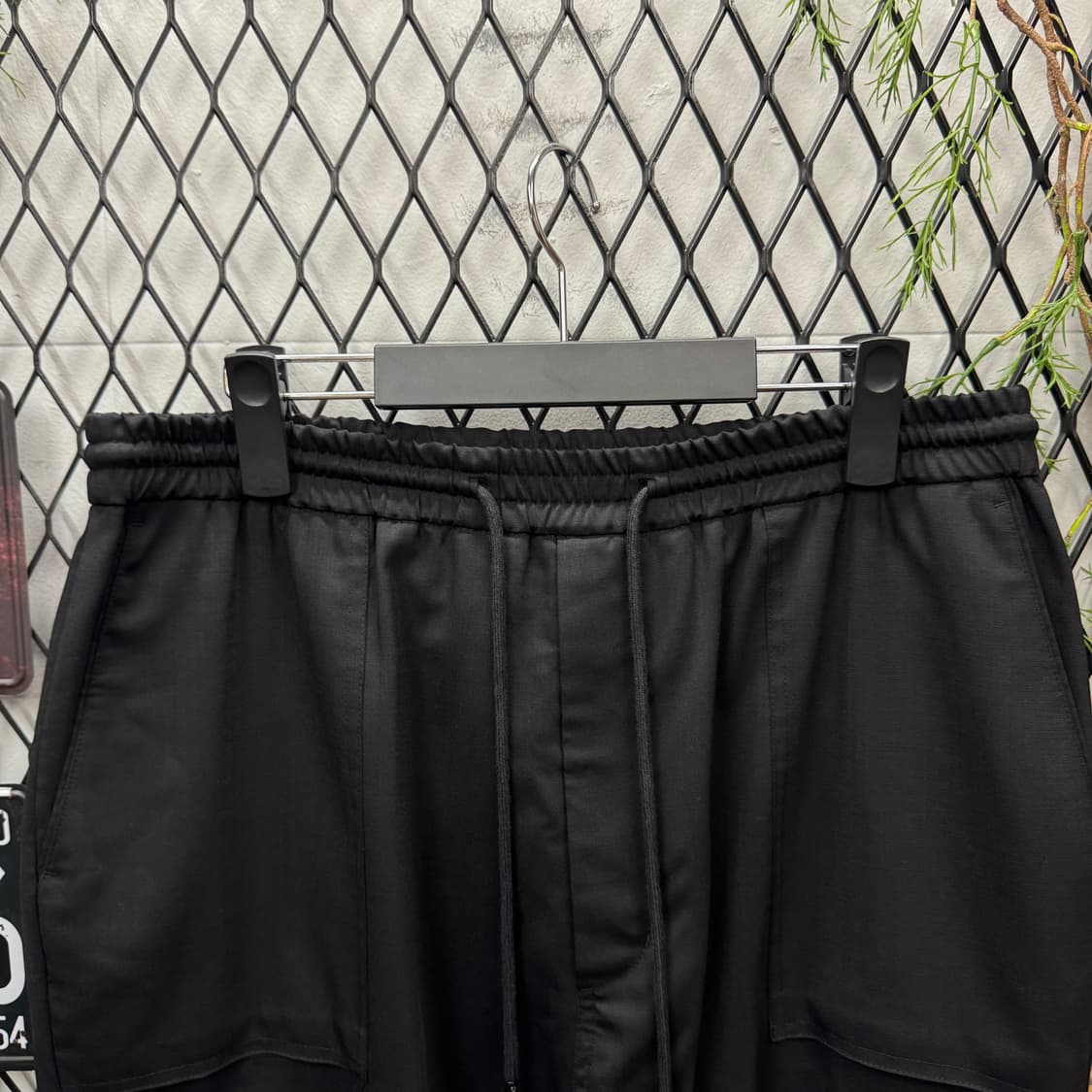 18S/S 준지 울 블렌드 카고 팬츠 블랙 상품이미지3