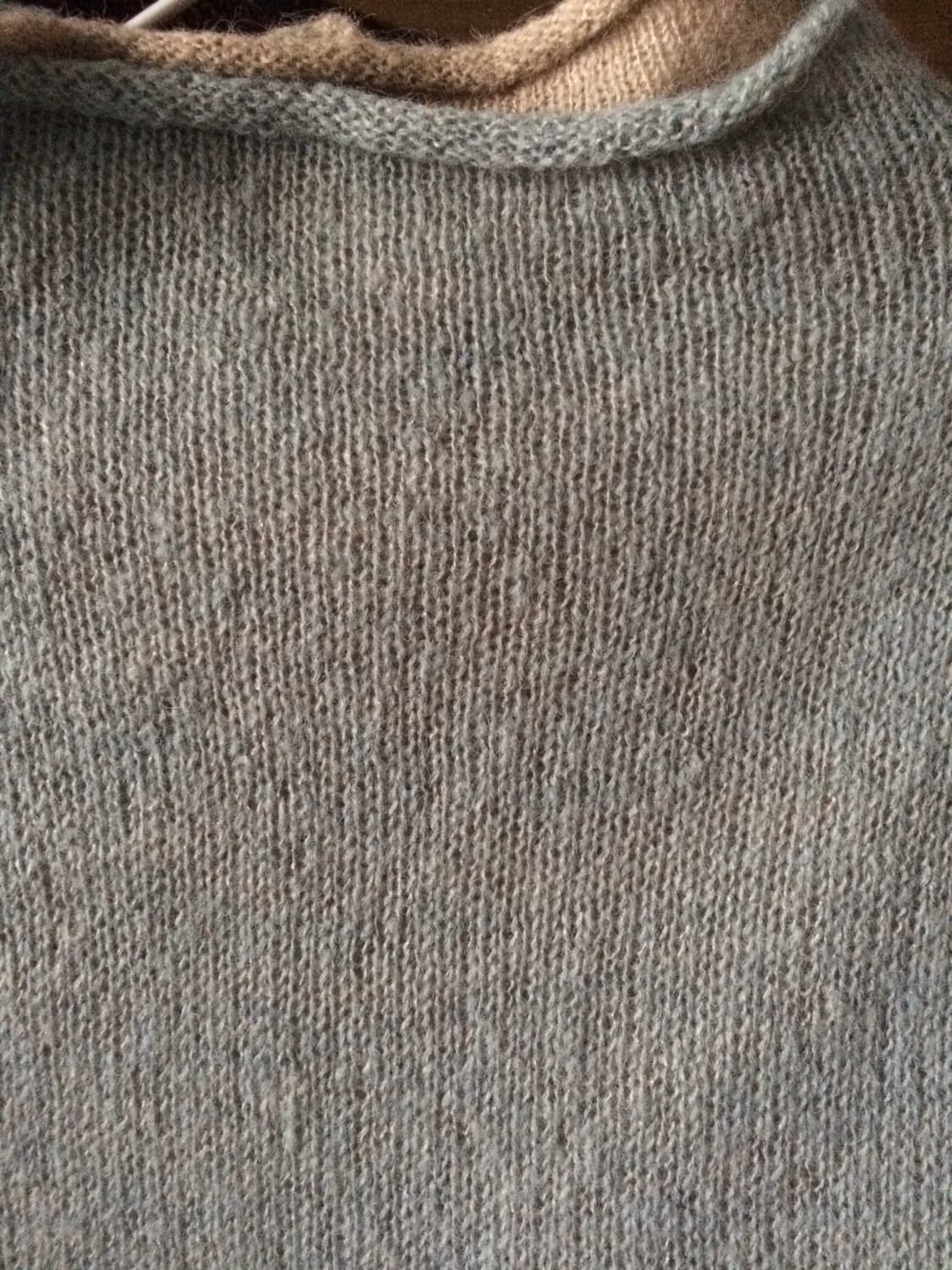 파르티멘토 우먼 더블 레이어 모크넥 니트 스카이 상품이미지5