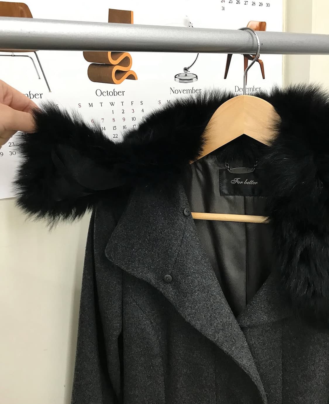 일제 캐시미어 퍼 빅카라 코트 상품이미지3