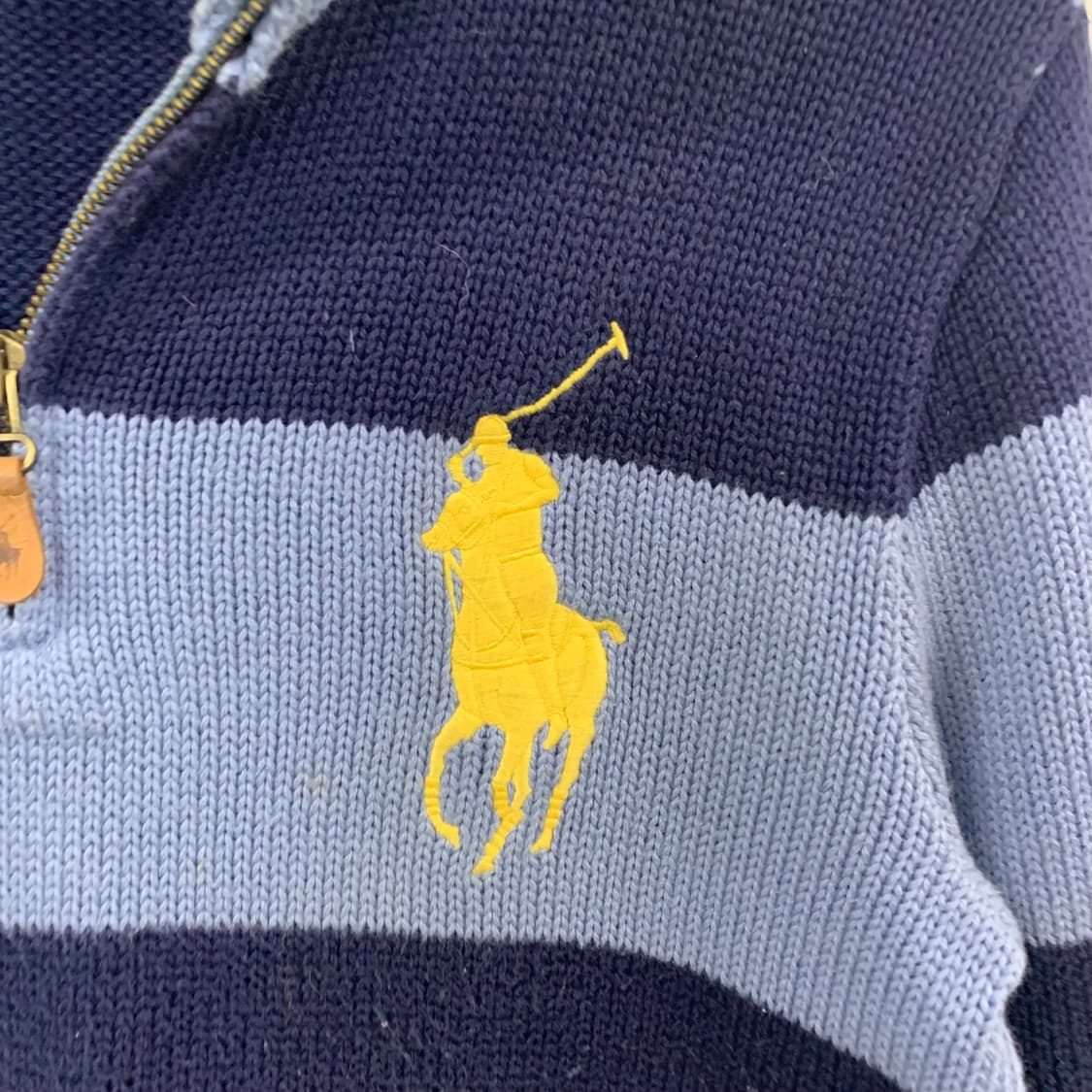 폴로 랄프로렌 빅포니 단가라 반집업 니트 상품이미지3