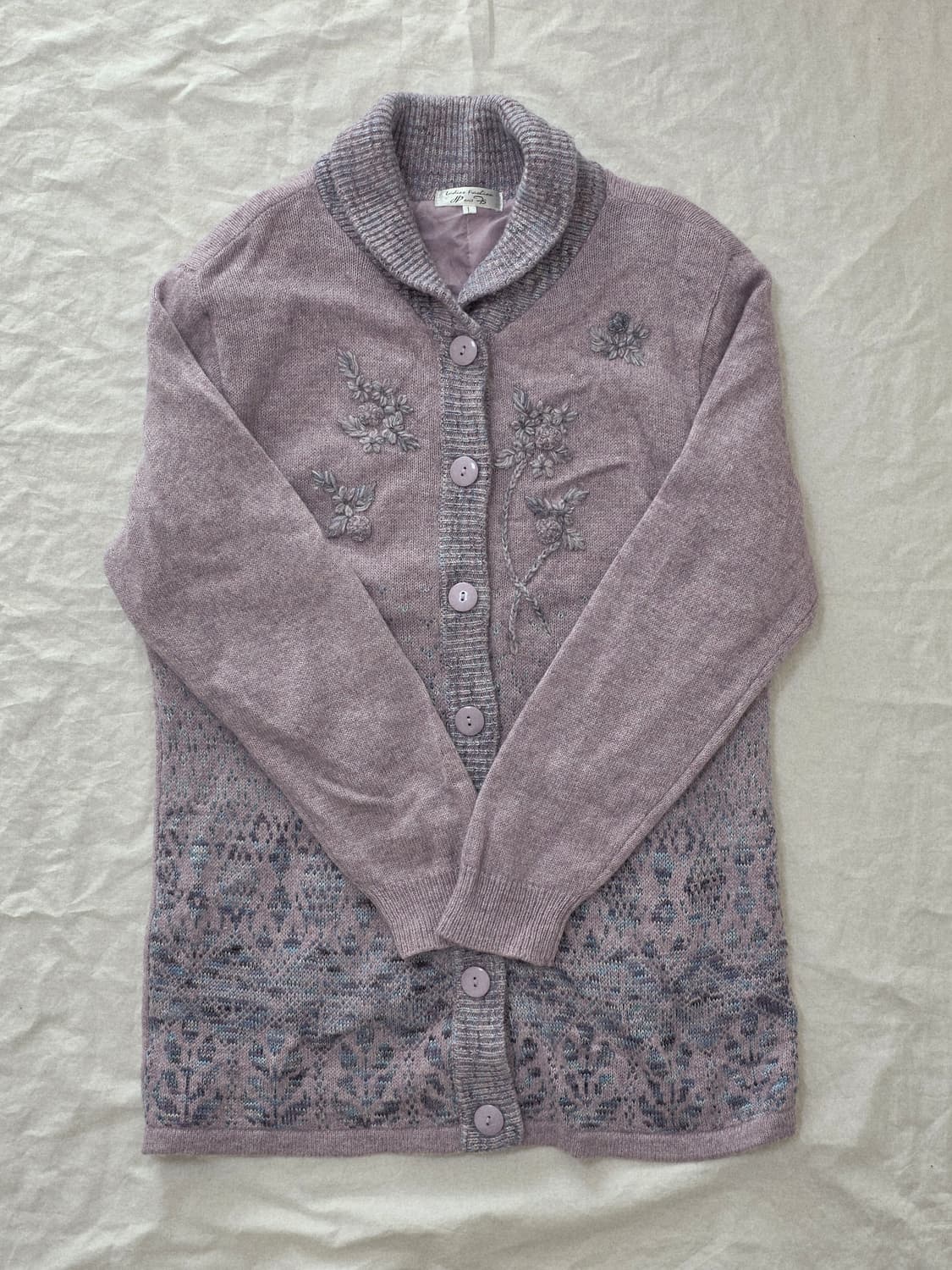 할매카지 그래니룩 모리걸 핑크라벤더 일본빈티지 니트 가디건 상품이미지3