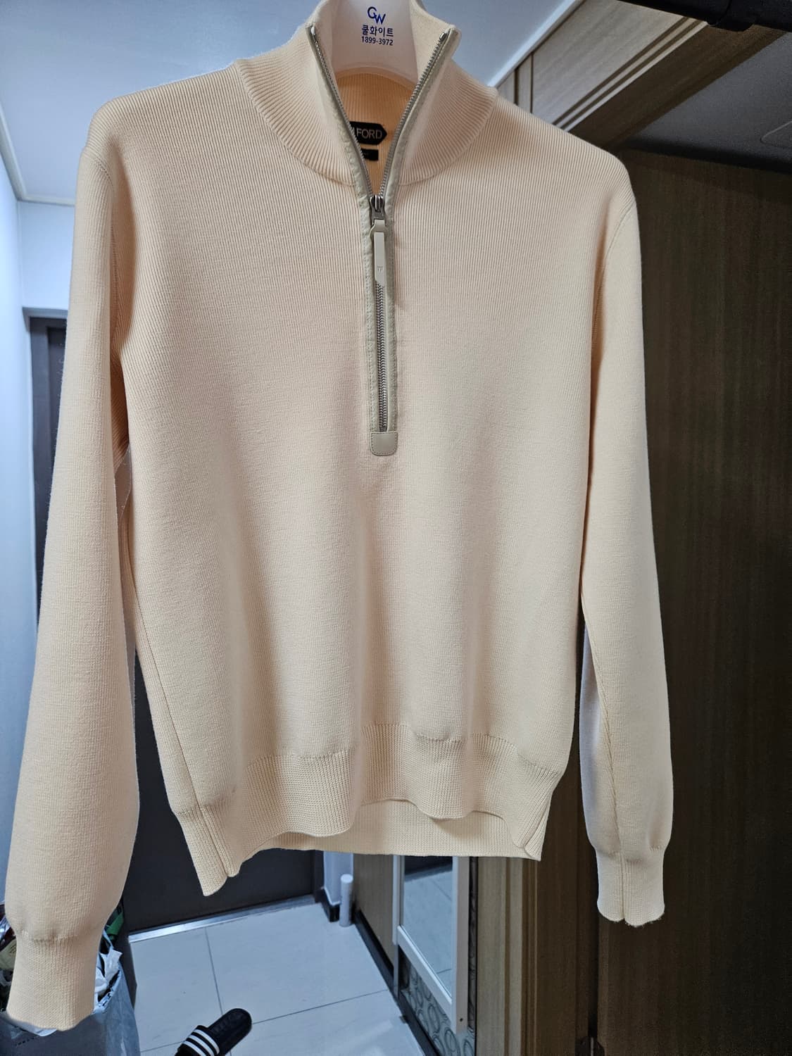 [50] 톰포드 헤비 울 100 하프 집업 아이보리 톰포드 니트 상품이미지1