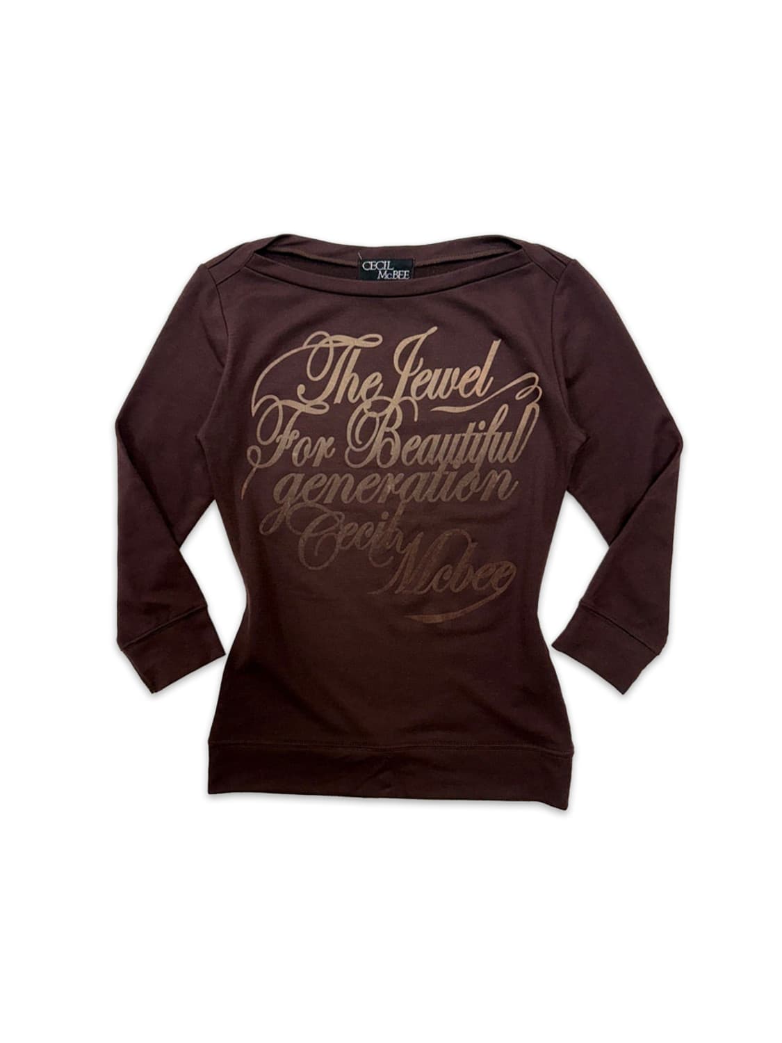 빈티지 Cecil McBee 브라운 레터링 슬림티 상품이미지1