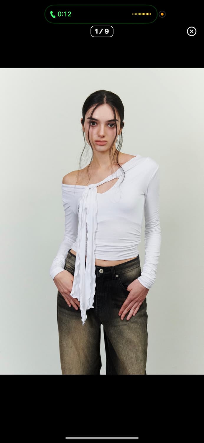 페인오어플레져 슬리브리스 티셔츠 BLAIRE TIE TOP white 상품이미지1