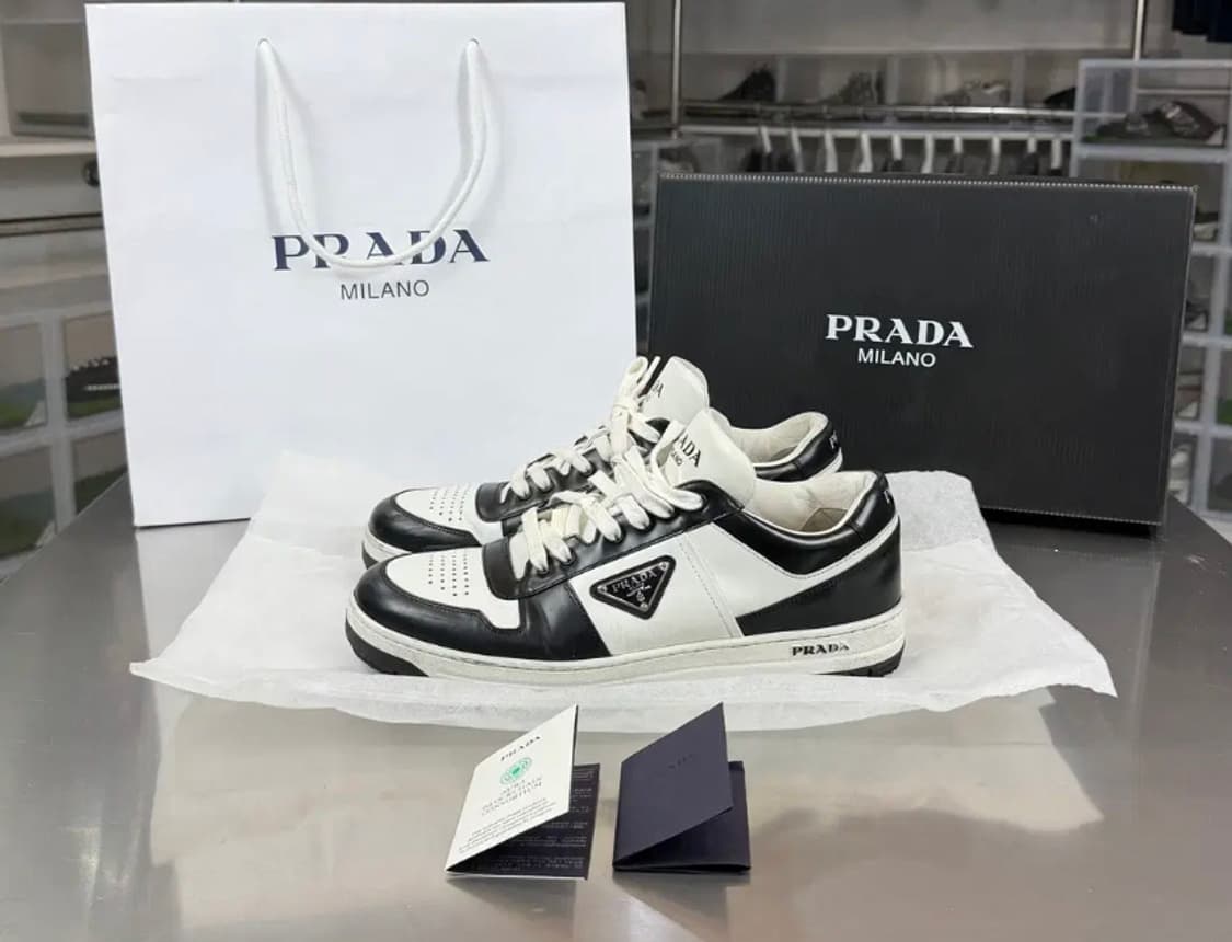 [정품] 프라다 밀라노 정품 레더 스니커즈 풀구성 270 상품이미지1