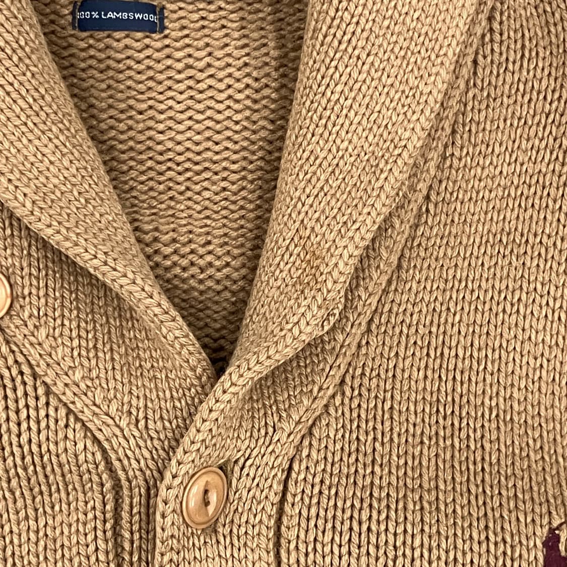 폴로 랄프로렌 브라운 램스울 숄카라 가디건 90 상품이미지6