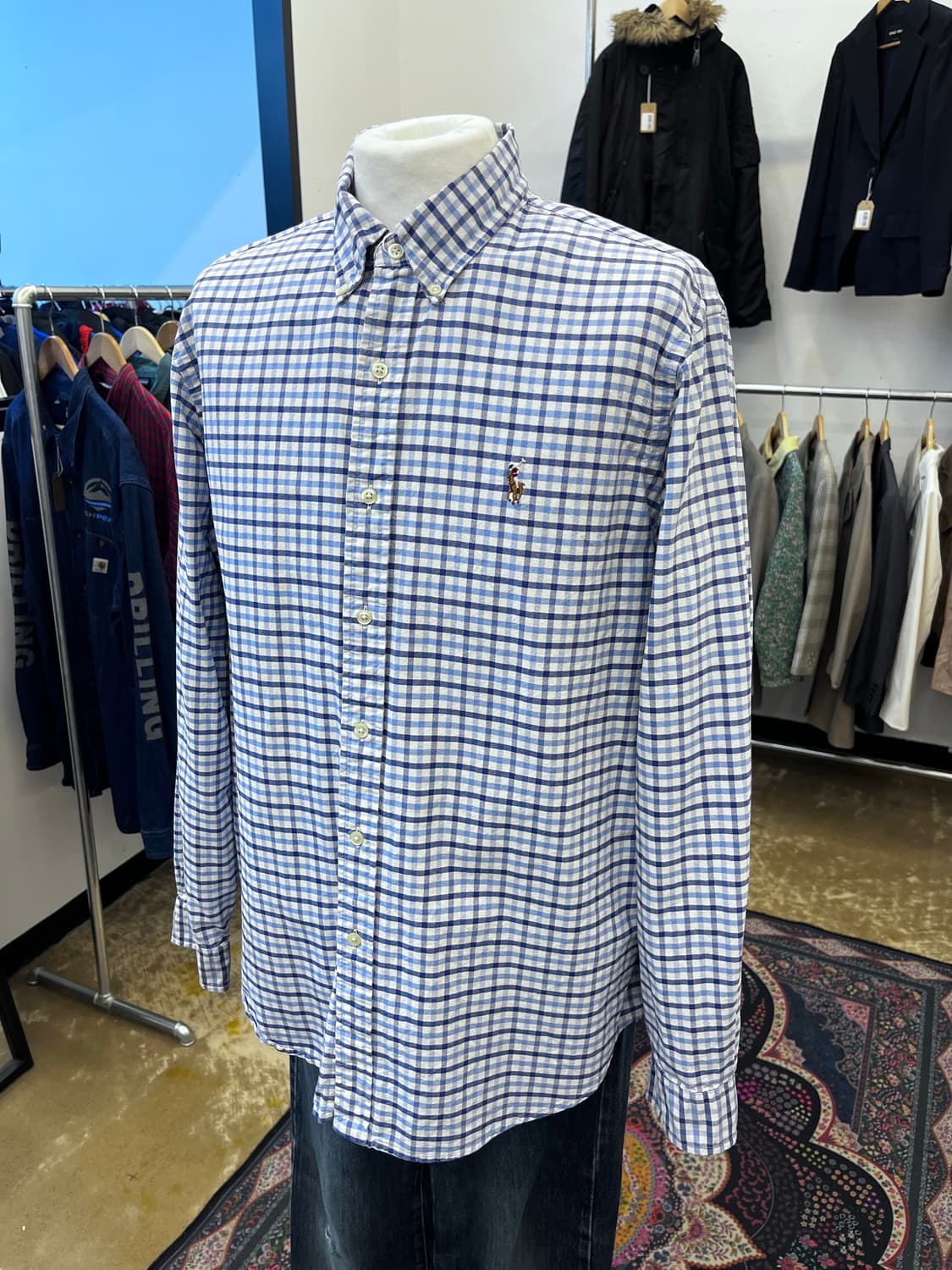폴로 랄프 로렌 블루 체크 셔츠 상품이미지2