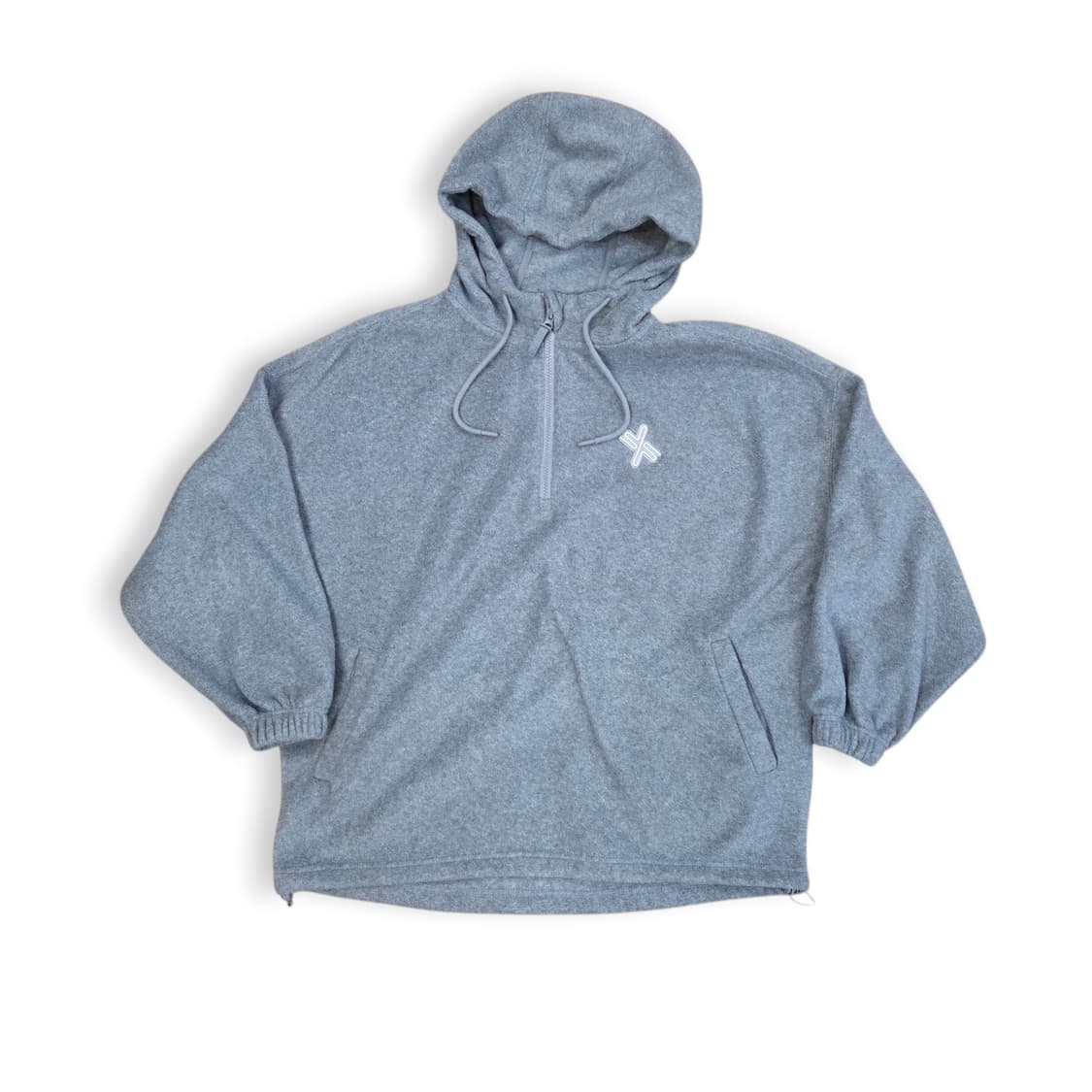 젝시믹스 그레이 오버핏 플리스 아노락 반집업 상품이미지1