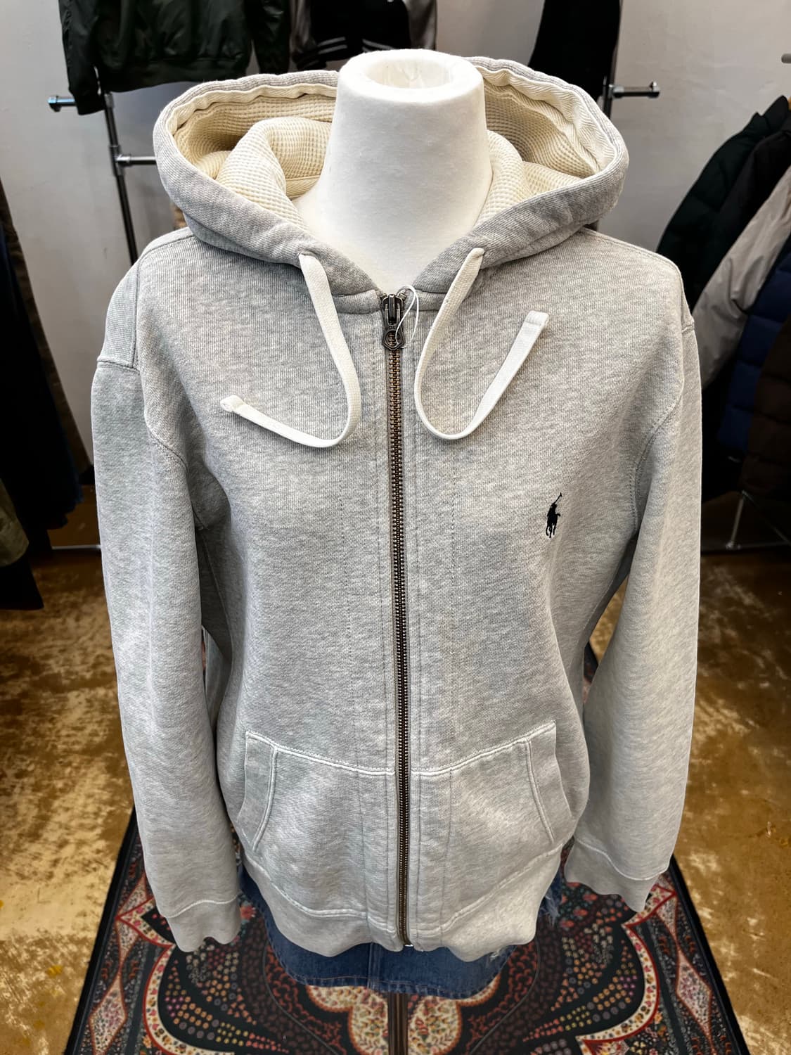 90's 폴로 랄프 로렌 써멀 후드 집업 그레이 상품이미지3