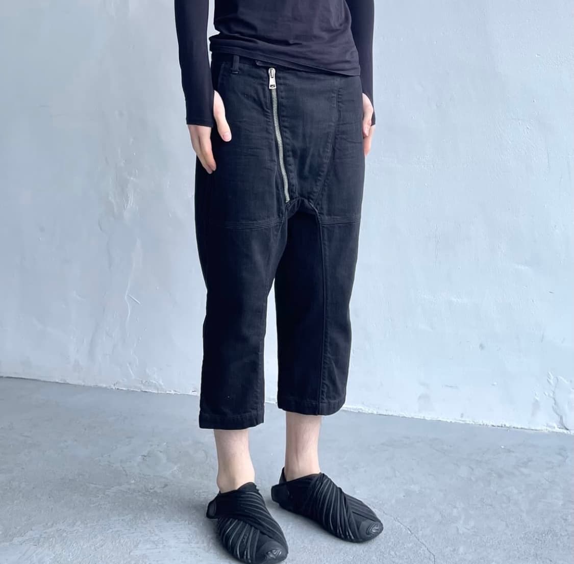 다이어트부처슬림스킨 비대칭집업크롭팬츠 릭오웬스 상품이미지1