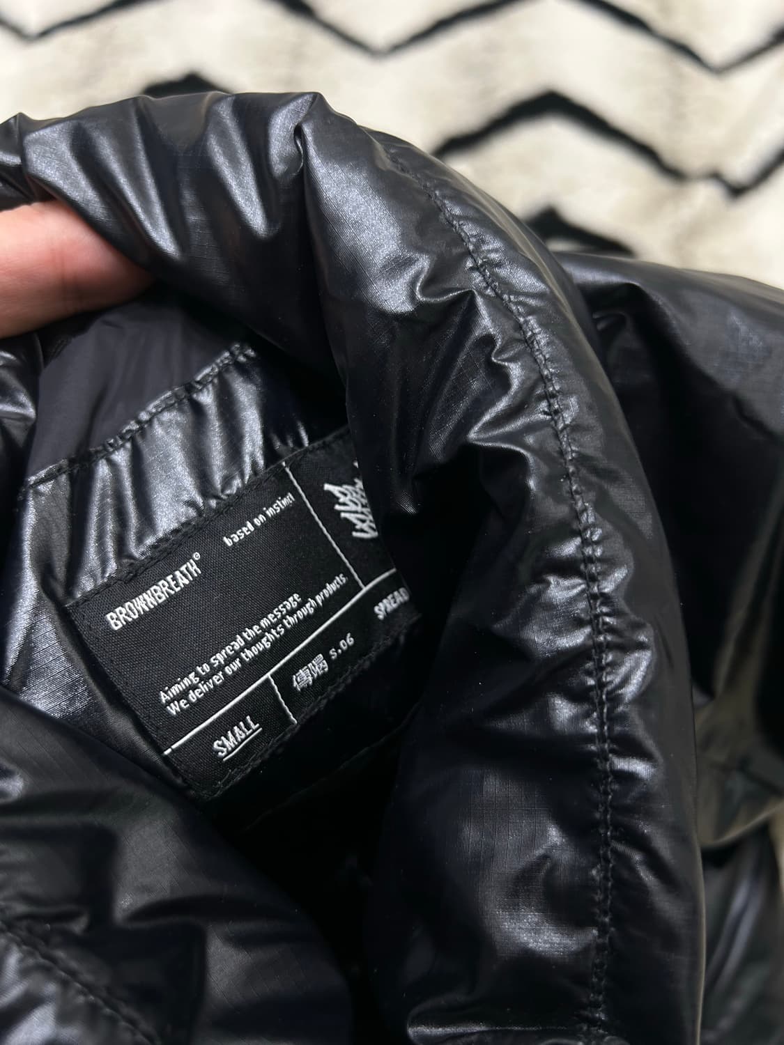 [S]브라운브레스 2Way 유광 패딩/블랙 상품이미지5