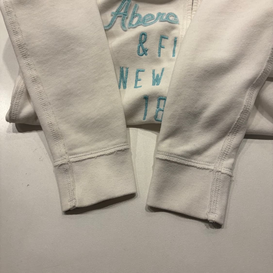[L] 아베크롬비 민트 화이트 후드집업 D830 상품이미지7