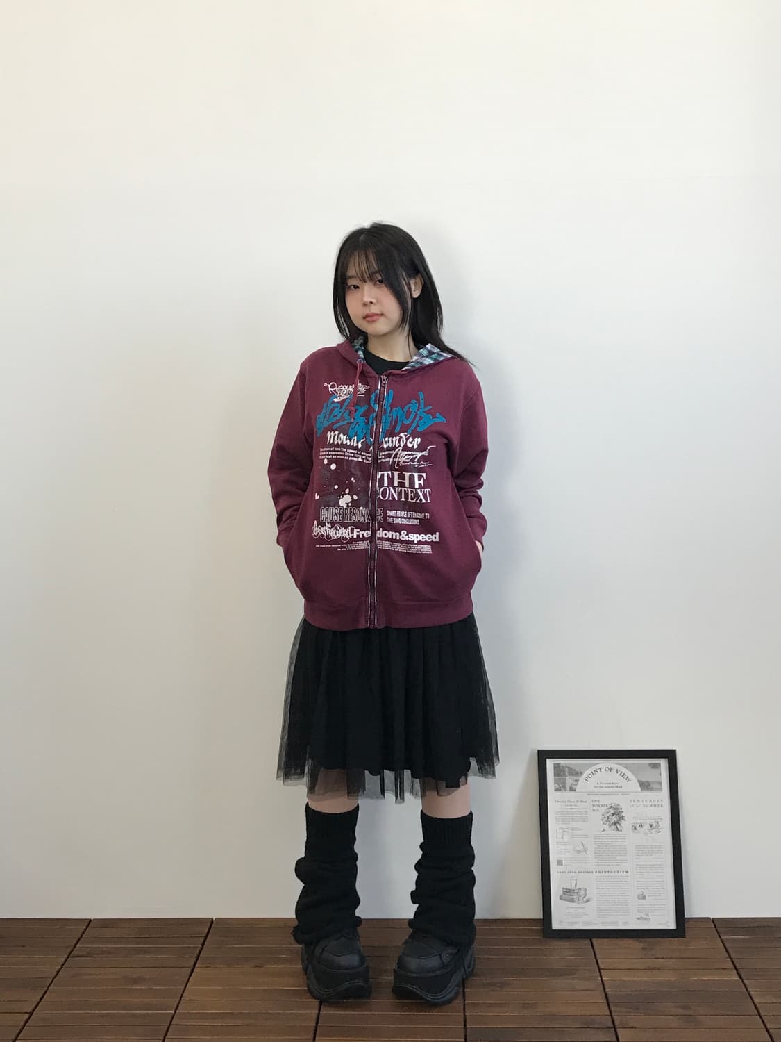 00's Doublefocus Graphic Zip Hoodie 상품이미지1