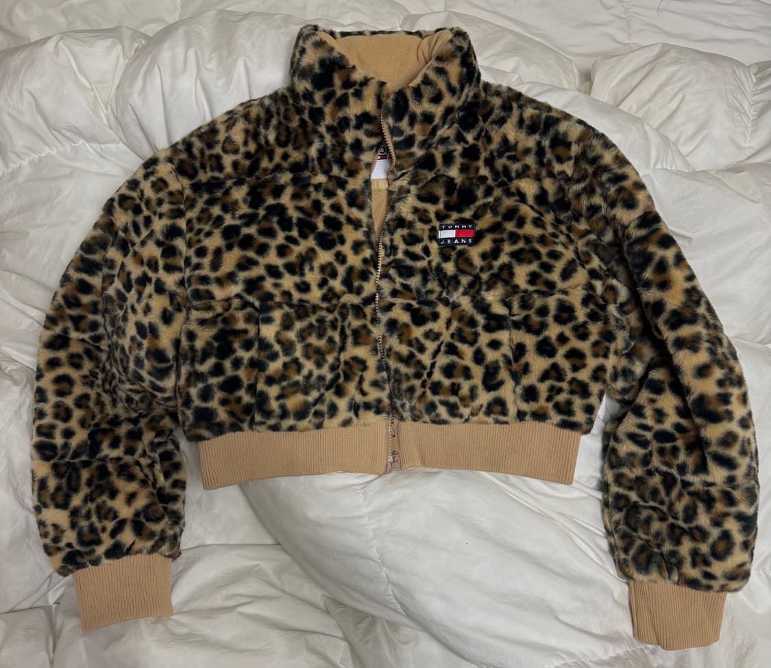 타미힐피커 레오파드 크롭 후리스자켓 상품이미지1