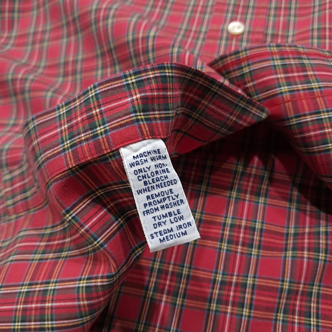 CL814 L 폴로 90s 홍콩판 버튼다운 레드 클래식 타탄체크 셔츠  상품이미지6