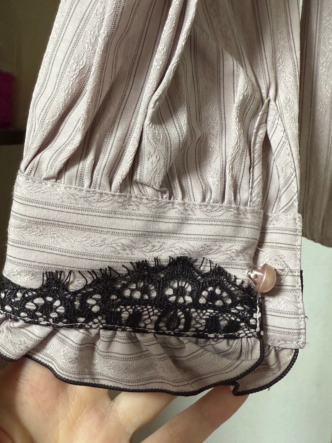 엑시즈팜 레이스 퍼플 지뢰계 양산형 셔츠 상품이미지2