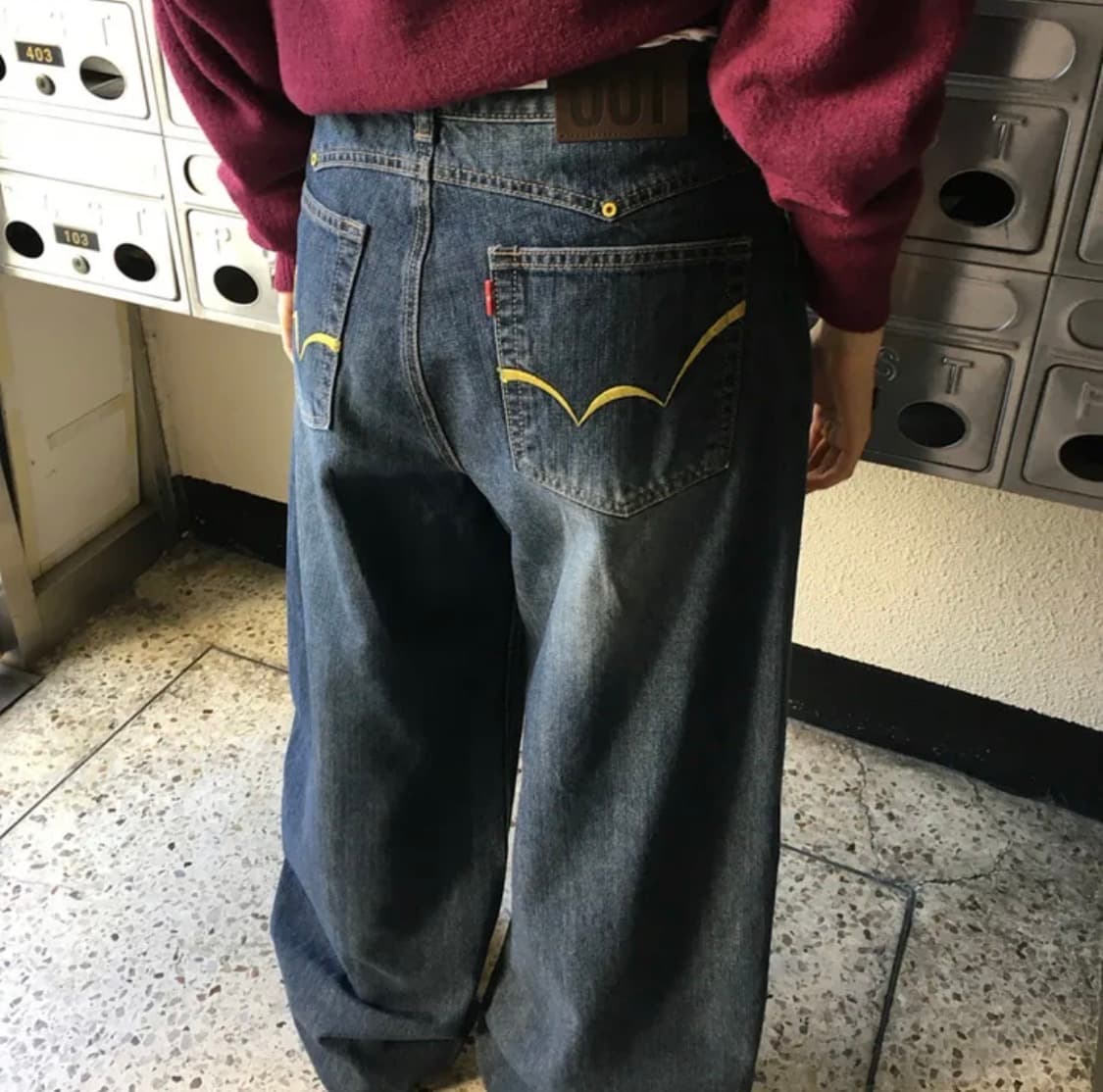 옐로우 포인트 와이드 팬츠 L 상품이미지1